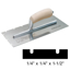 Show details for 12" x 5" Stainless Steel EIFS 1/4" x 1/4" x 1-1/2" Notch Trowel with Wood Handle Picture of 12" x 5" Stainless Steel EIFS 1/4" x 1/4" x 1-1/2" Notch Trowel with Wood Handle