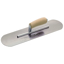 Picture of 22" x 4" Carbon Steel Pool Trowel with a Camel Back Wood Handle on a 13-5/8" Short Shank