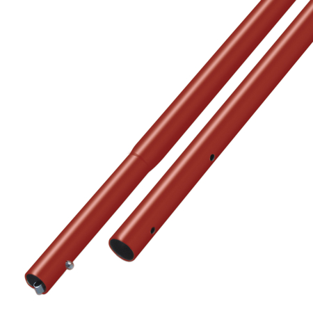 Picture of 8' Red Powder Coated Swaged Button Handle - 1-3/8" Diameter