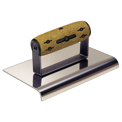 Picture of 8" x 8"  3/8"R Elite Series Five Star™ Stainless Steel Cement Edger with Cork Handle