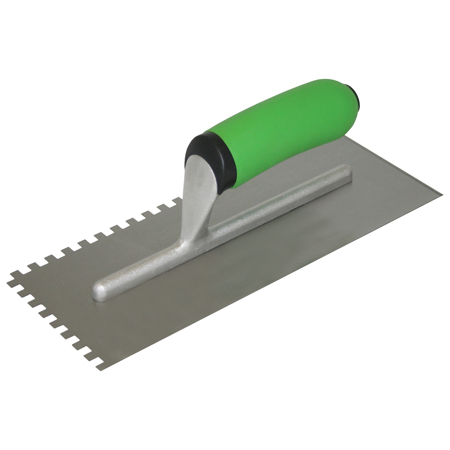 Picture of Hi-Craft® 3/4" x 9/16" x 3/8" U-Notch Trowel with Soft Grip Handle