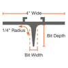 Picture of 60" x 4" Straight Arrow Control Joint Groover with 1-1/4" Deep Bit